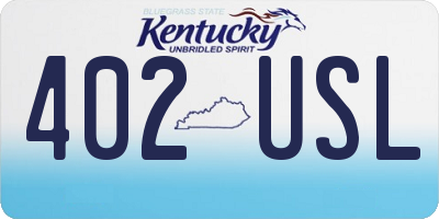 KY license plate 402USL