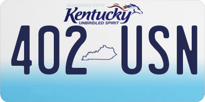 KY license plate 402USN