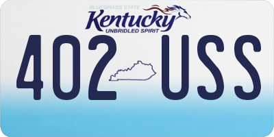 KY license plate 402USS