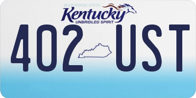 KY license plate 402UST
