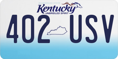 KY license plate 402USV