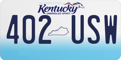 KY license plate 402USW