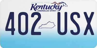 KY license plate 402USX