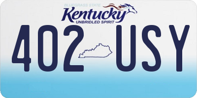 KY license plate 402USY