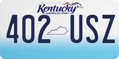 KY license plate 402USZ