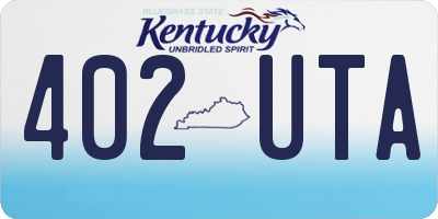 KY license plate 402UTA
