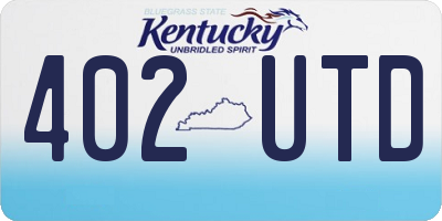 KY license plate 402UTD
