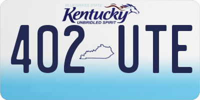 KY license plate 402UTE