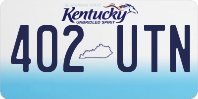 KY license plate 402UTN