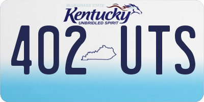 KY license plate 402UTS