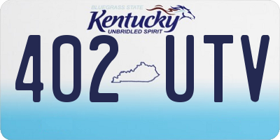 KY license plate 402UTV