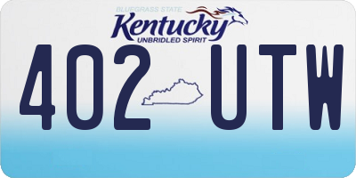KY license plate 402UTW