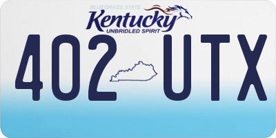 KY license plate 402UTX