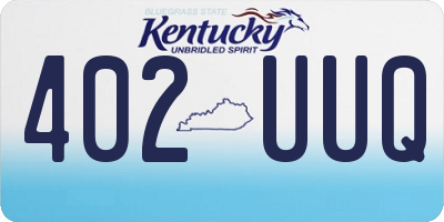 KY license plate 402UUQ