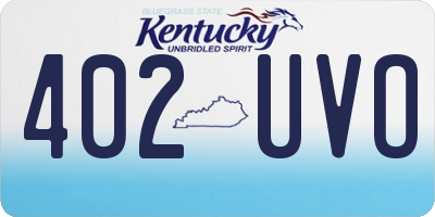 KY license plate 402UVO