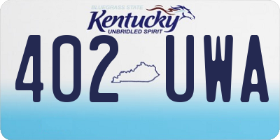KY license plate 402UWA