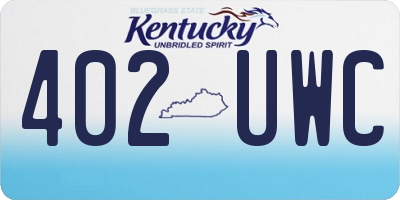 KY license plate 402UWC