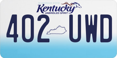 KY license plate 402UWD