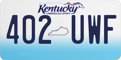 KY license plate 402UWF