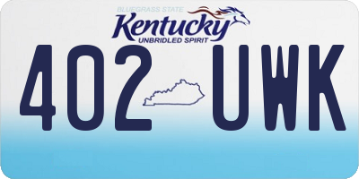 KY license plate 402UWK