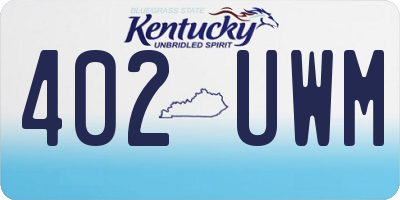 KY license plate 402UWM