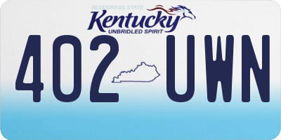 KY license plate 402UWN