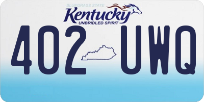 KY license plate 402UWQ