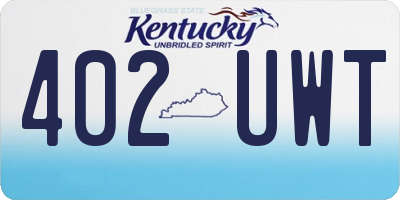 KY license plate 402UWT