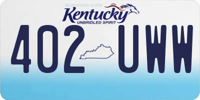 KY license plate 402UWW