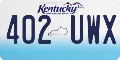 KY license plate 402UWX