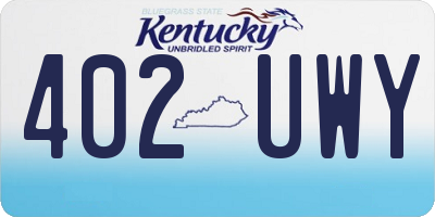 KY license plate 402UWY