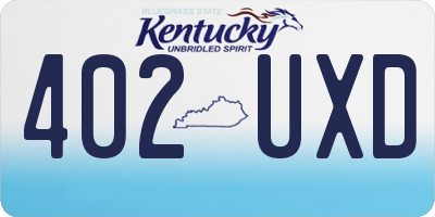 KY license plate 402UXD