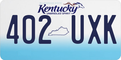 KY license plate 402UXK