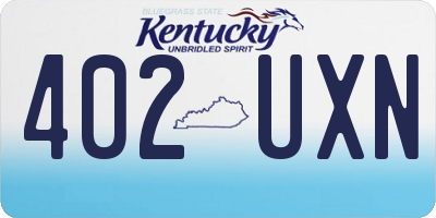 KY license plate 402UXN