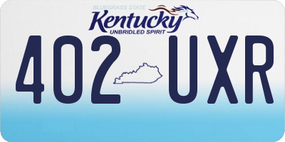 KY license plate 402UXR