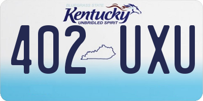 KY license plate 402UXU