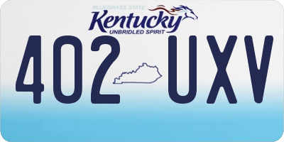 KY license plate 402UXV