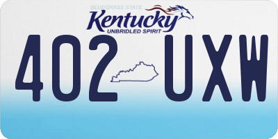 KY license plate 402UXW