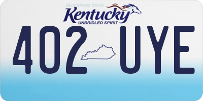 KY license plate 402UYE