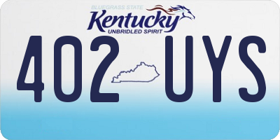 KY license plate 402UYS