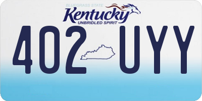 KY license plate 402UYY