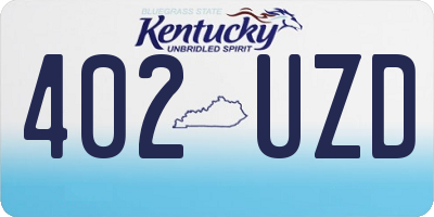 KY license plate 402UZD