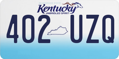 KY license plate 402UZQ