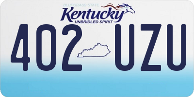 KY license plate 402UZU