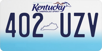 KY license plate 402UZV