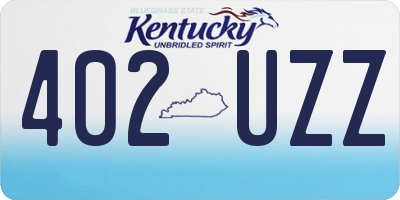 KY license plate 402UZZ