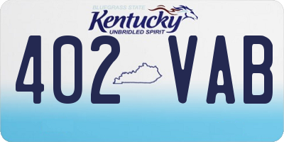 KY license plate 402VAB