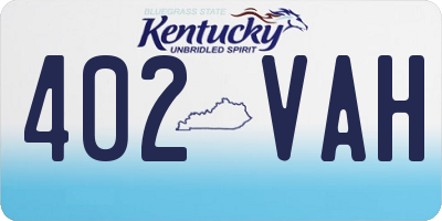 KY license plate 402VAH
