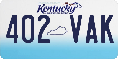 KY license plate 402VAK