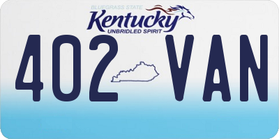 KY license plate 402VAN